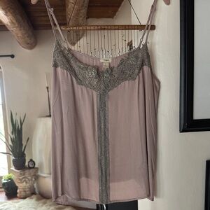 Anthropologie Women's Lace Trim Cami Top. Size Large
